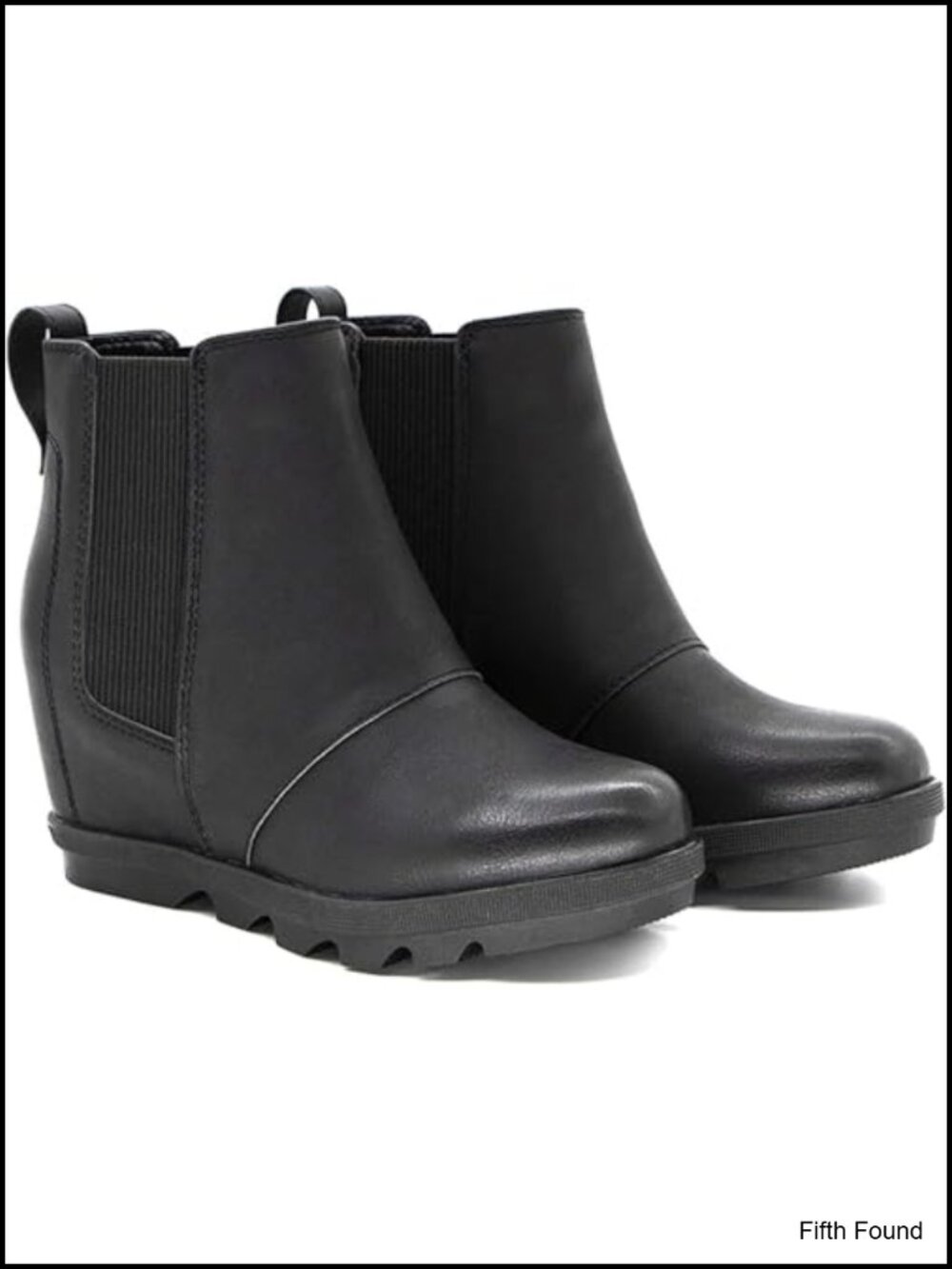Women's Hidden Heel Chelsea Ankle Wedge Boots Faux Leather